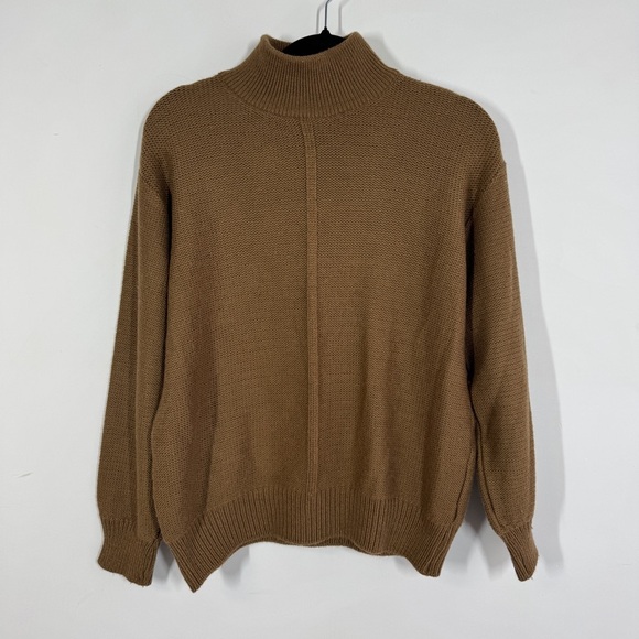 Madison Avenue New York Camel Brown Merino Wool Sweater Made in Italy - Picture 3 of 12